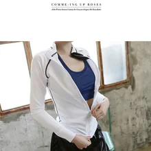 Южная Корея стиль открытый стоячий воротник плотный длинный рукав кардиган стрейч брюки Йога Спорт Фитнес Одежда