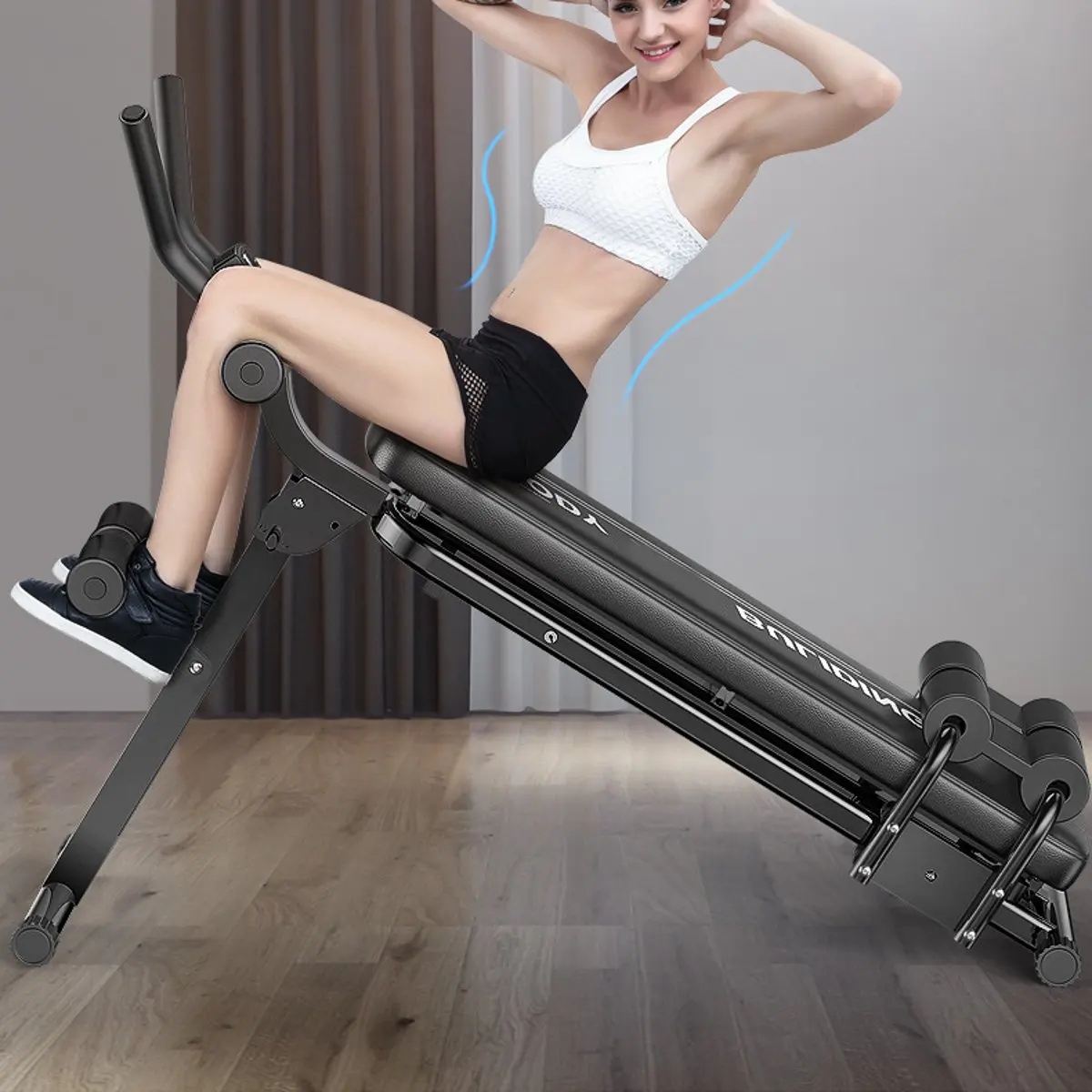 US $106.69 Folding 2 In 1 Fitness Tool Adjustable Muscle Abdominal Trainer Home Gym Fitness Equipments Workout Lose Weight Ab Rollers