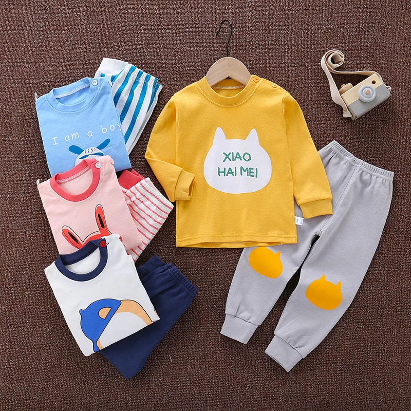 cute pajama sets	 New Little Kids Boys Clothes Pajamas Top+Pant 2pcs Pyjamas Suits Baby Girl Sets Toddler Sleepwear Children's Clothing Nightwear pajama sets button up	