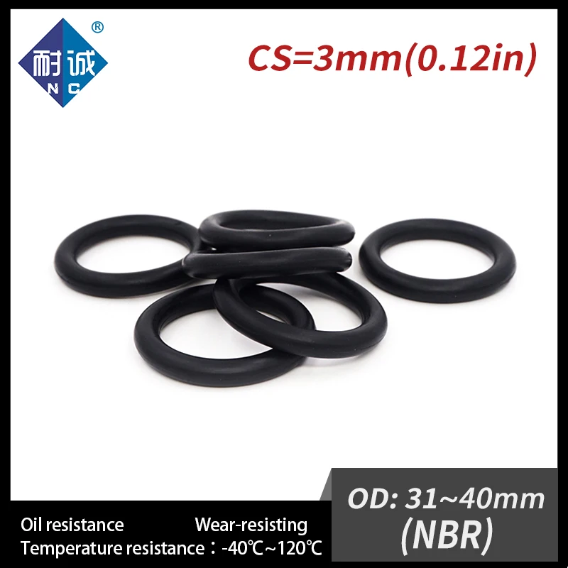 100 pz 3.5mm di Spessore Rosso O Ring Guarnizione 23/24