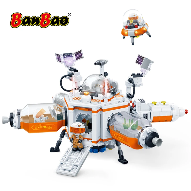 BanBao Ideas Space Lander Mars exhiver Plan серия Marses Landing Cabin модель астронавта фигурки строительные