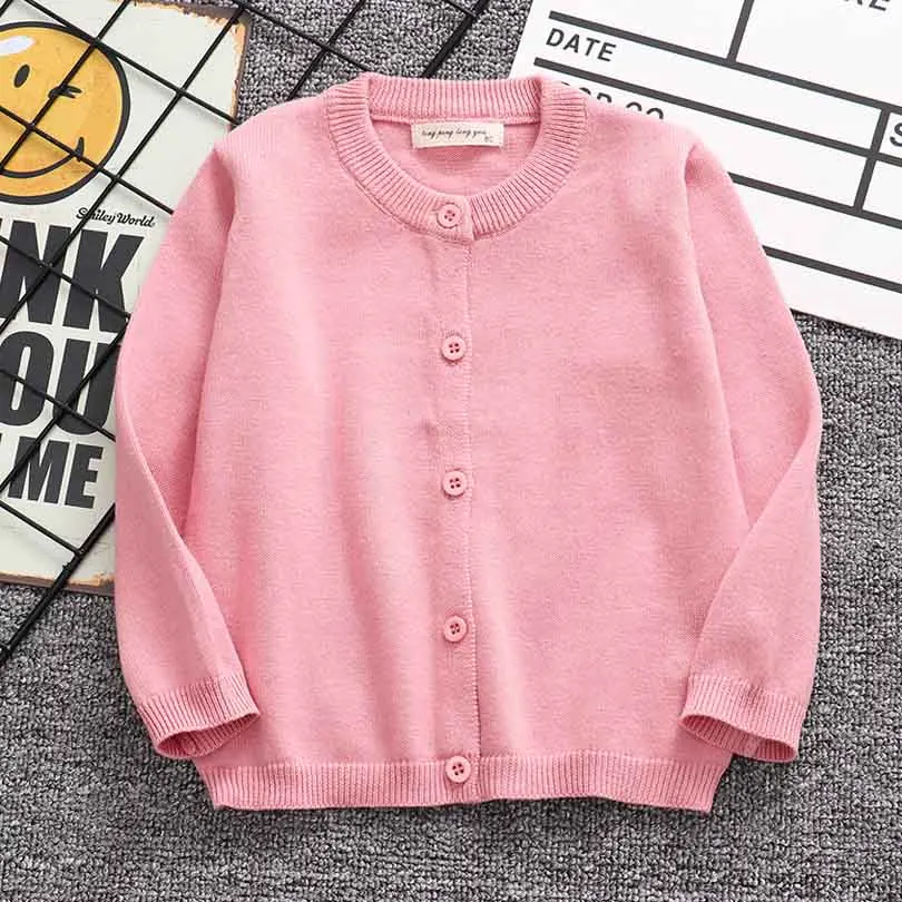 

2019 Spring Girls BOY Cardigan Sweaters Children School Uniform Knitted Sweater Toddler Little Girls Long Sleeve Clothes