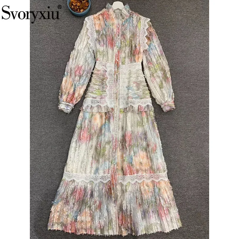 Svoryxiu Designer Herfst Winter Party Elegante Maxi Jurken Vrouwen Lantaarn Mouw Charmant Gedrukt Borduren Lange Jurk Svoryxiu Designer Herfst Winter Party Elegante Maxi Jurken Vrouwen Lantaarn Mouw Charmant Gedrukt Borduren Lange Jurk