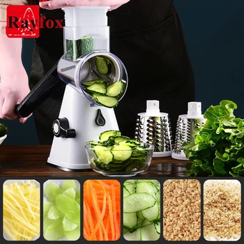 

3 In1 Multifunctional Round Manual Vegetable Cutter Slicer Kitchen Accessories Potato Cheese Grind Garlic Kitchen Gadgets Grater