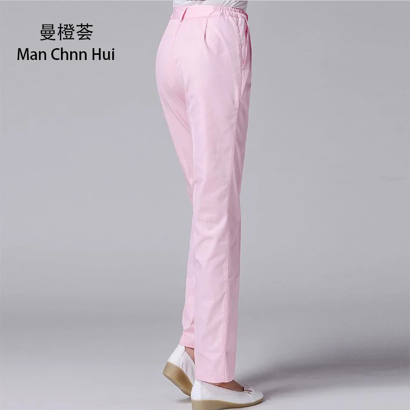 Laboratory clothing female nurse pants slim white pants scrub beauty salon work summer High Quality Nursing