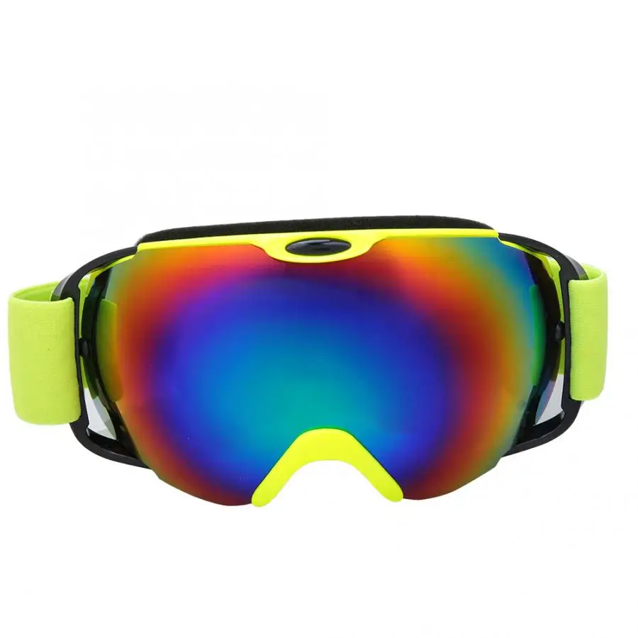 Fluorescent Yellow Противотуманные лыжные очки с двойными слоями, широкий вид, лыжные очки для защиты глаз, защита от снега, слепоты, лыжные спортивные аксессуары - Цвет: Fluorescent Yellow