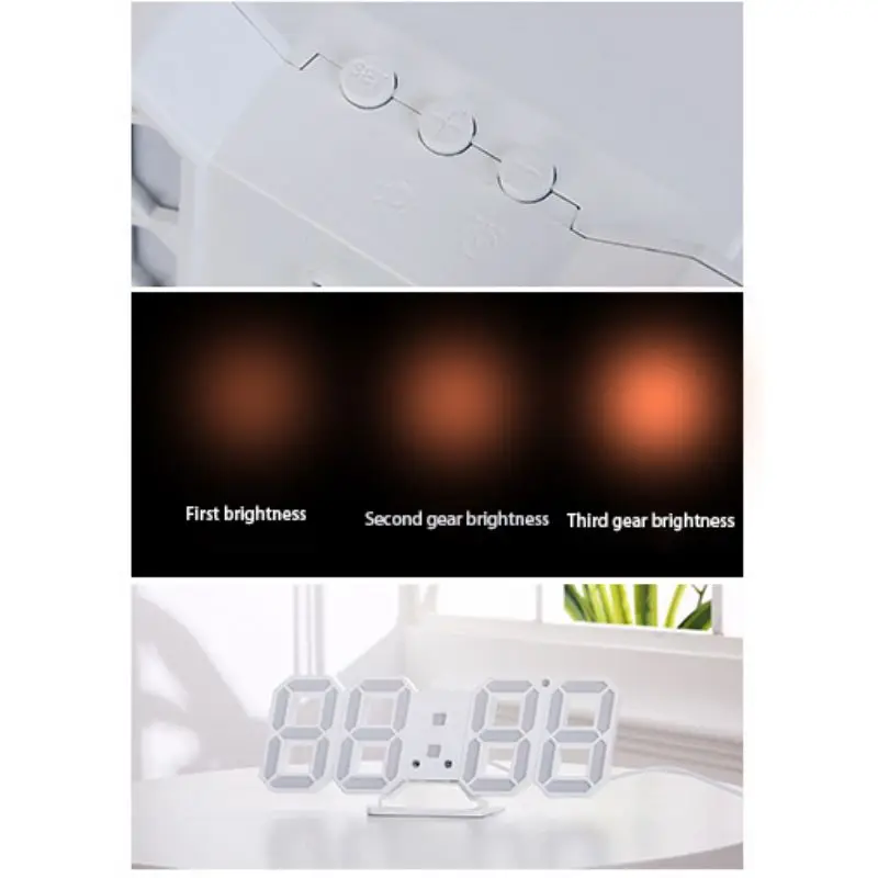 3D цифровой будильник, Простые Модные светодиодные электронные часы для гостиной, настенные часы с Usb зарядкой, будильник