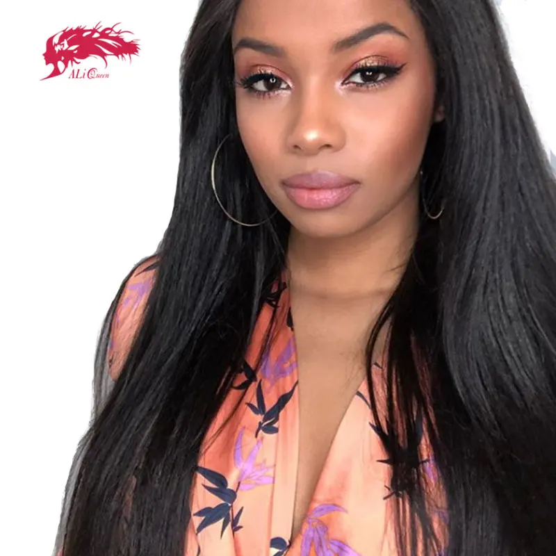 

Straight Lace Front Wigs 13x4 Pre Plucked Hairline 8-26inches 130% Density Ali Queen Hair Product Brazilian Remy Human Hair Wigs