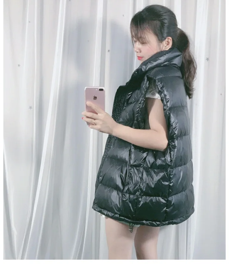 Down Vest Women's Short Autumn And Winter New Style Large Size Thin down Jacket Vest Waistcoat Vest Couples Coat