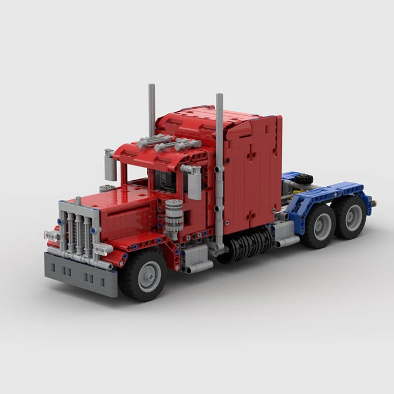 

For LEGOing Technic 845pcs MOC Peterbilt Truck Big Car Model 6 Wheels Blocks Toys For Children Compatible LEGOing Movie Sets
