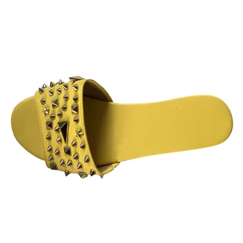 

Sandals For Women Flats Slippers Breathable Rivets Open Toe Slip-On Casual Shoes Flip Flops Women Beach Slides Sandals#331
