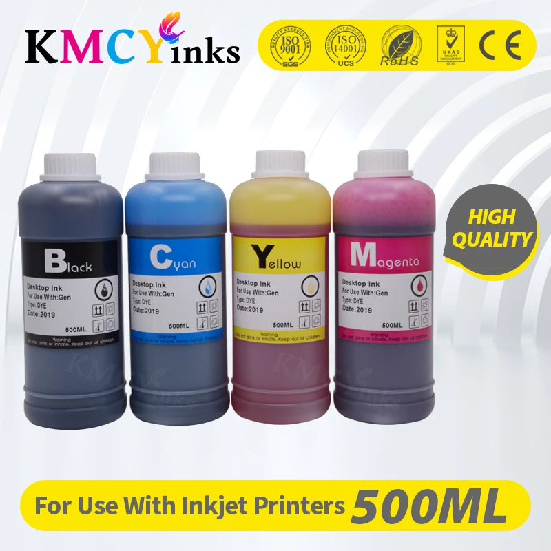 KMCYinks 500ML Refill Dye Ink for hp121 121 XL ink cartridge Deskjet D2563 F4283 F2423 F2483 F2493 F4213 F4275 printer | Компьютеры и