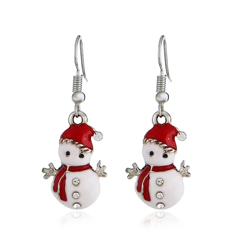 

Fashion Christmas Snowman Earrings Personality Fashion Cute Doll Earrings Gifts hot sale