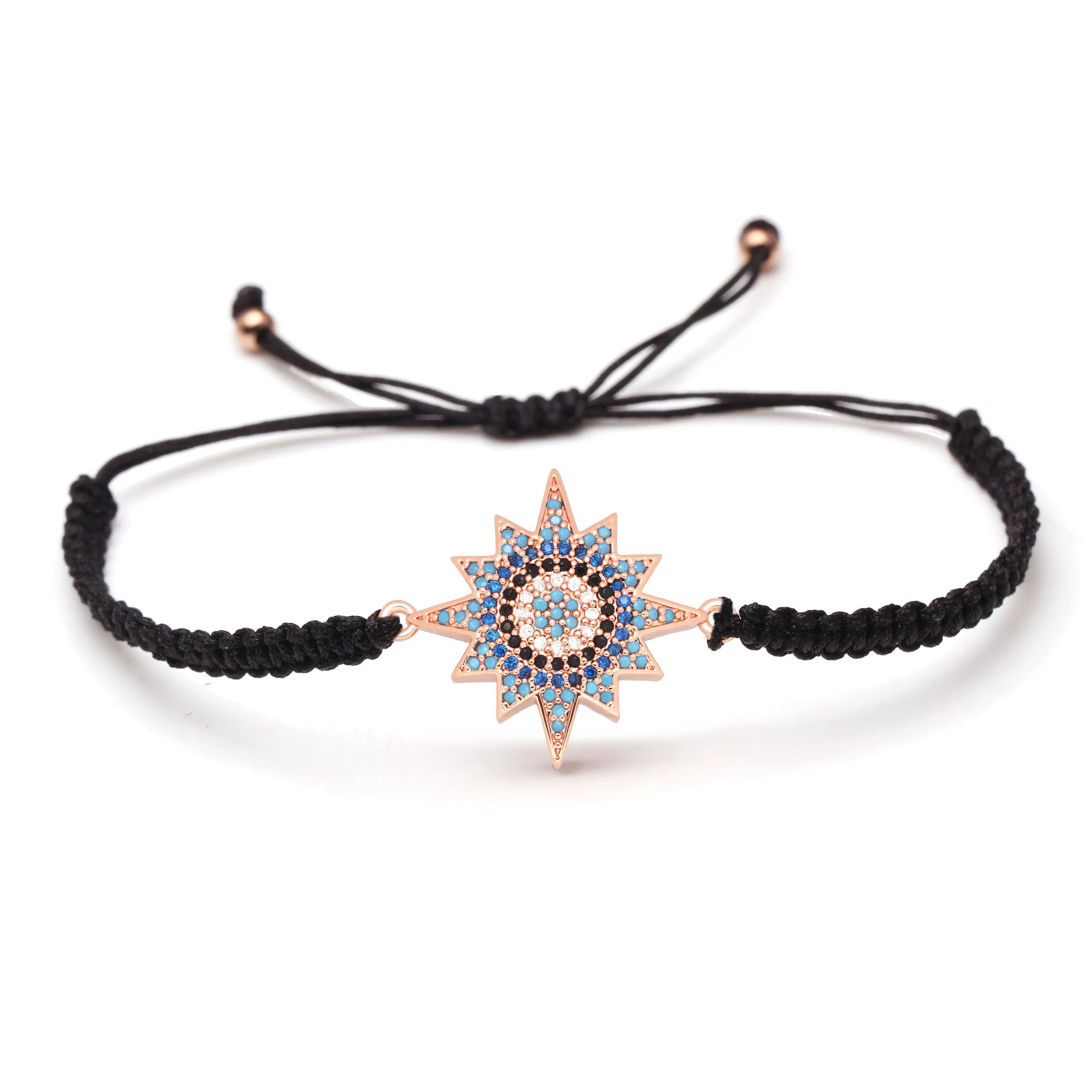 Blu Scintillante Bianco E Nero Zircone Cristallo Cosmic Star Cluster Fascino Intrecciato Del Braccialetto Delle Donne Degli Uomini Di Modo Universe St