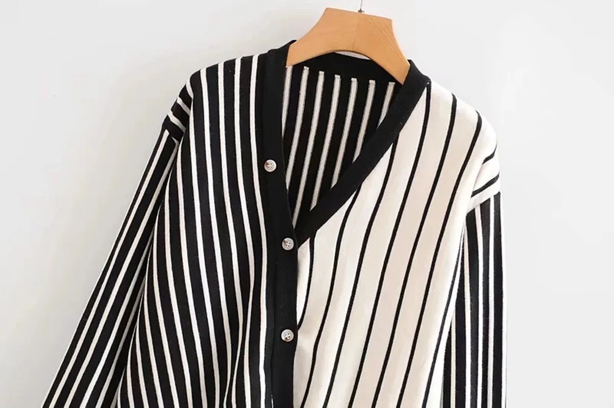 Aw2019 женский лоскутный полосатый свитер женский корейский свитер женская зимняя одежда свитер с открытыми плечами
