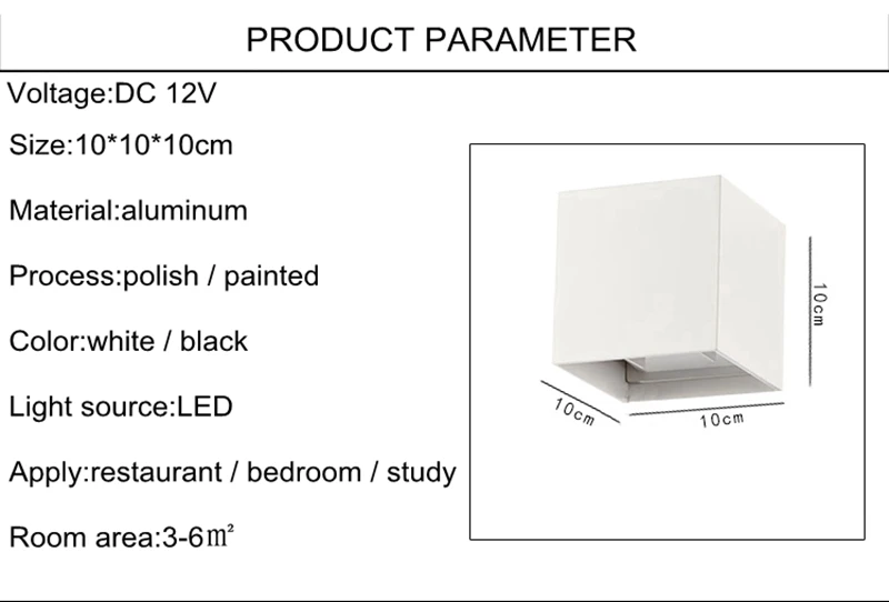 Dc12в 6 Вт светодиодный настенный светильник поверхностного монтажа настенный светильник красный зеленый синий белый цвет вверх и вниз кронштейн уличный светильник водонепроницаемый