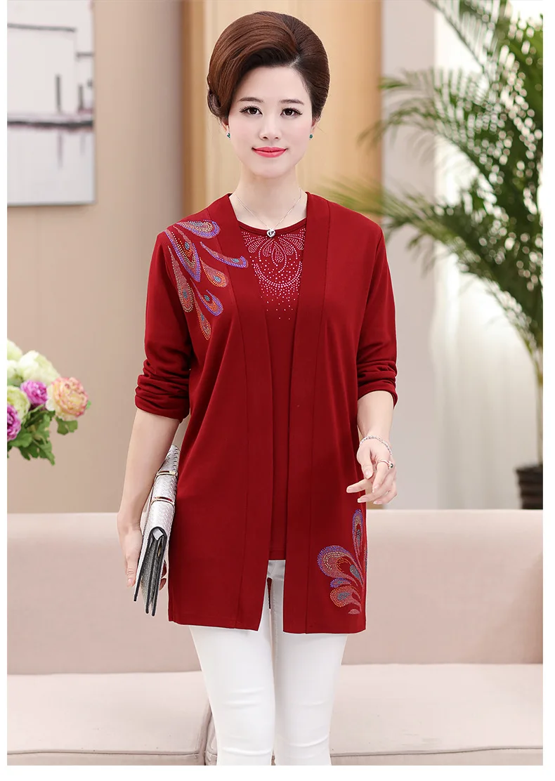 Осень feminino пончо blusa трикотажные женские вязаный свитер женские длинные рукава Кардиган, большие размеры матери комплект одежды S277