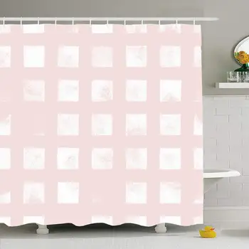 

Shower Curtain Set with Hooks 72x78 Geometric On Or Hand Seamless Illustrated Texture Drawn Abstract Square Textures Pattern