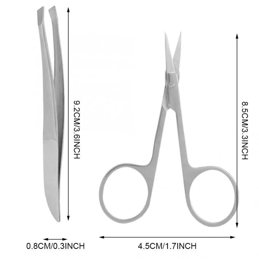 Пинцет 2 шт ножницы для бровей Набор пинцетов ресницы ножницы для стрижки волос инструмент для макияжа пинцеты для бровей