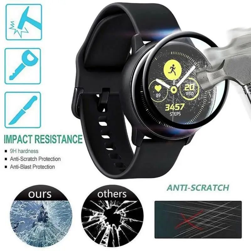 

For Samsung Galaxy Watch Active Tempered Film Full Screen Plating PET Hot Bending Soft Film 3D Flexible Film TXTB1