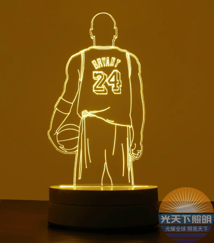 Вентиляторы NBA в Джеймсе Оуэне 3 d небольшая настольная лампа память Bryant студентов Выпускной День рождения ночник - Цвет: see chart