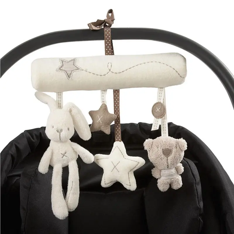 

New Cute Cradle Toy Hanging Rattle Baby Plush Toy Rabbit Musical Mobile Decor Toy