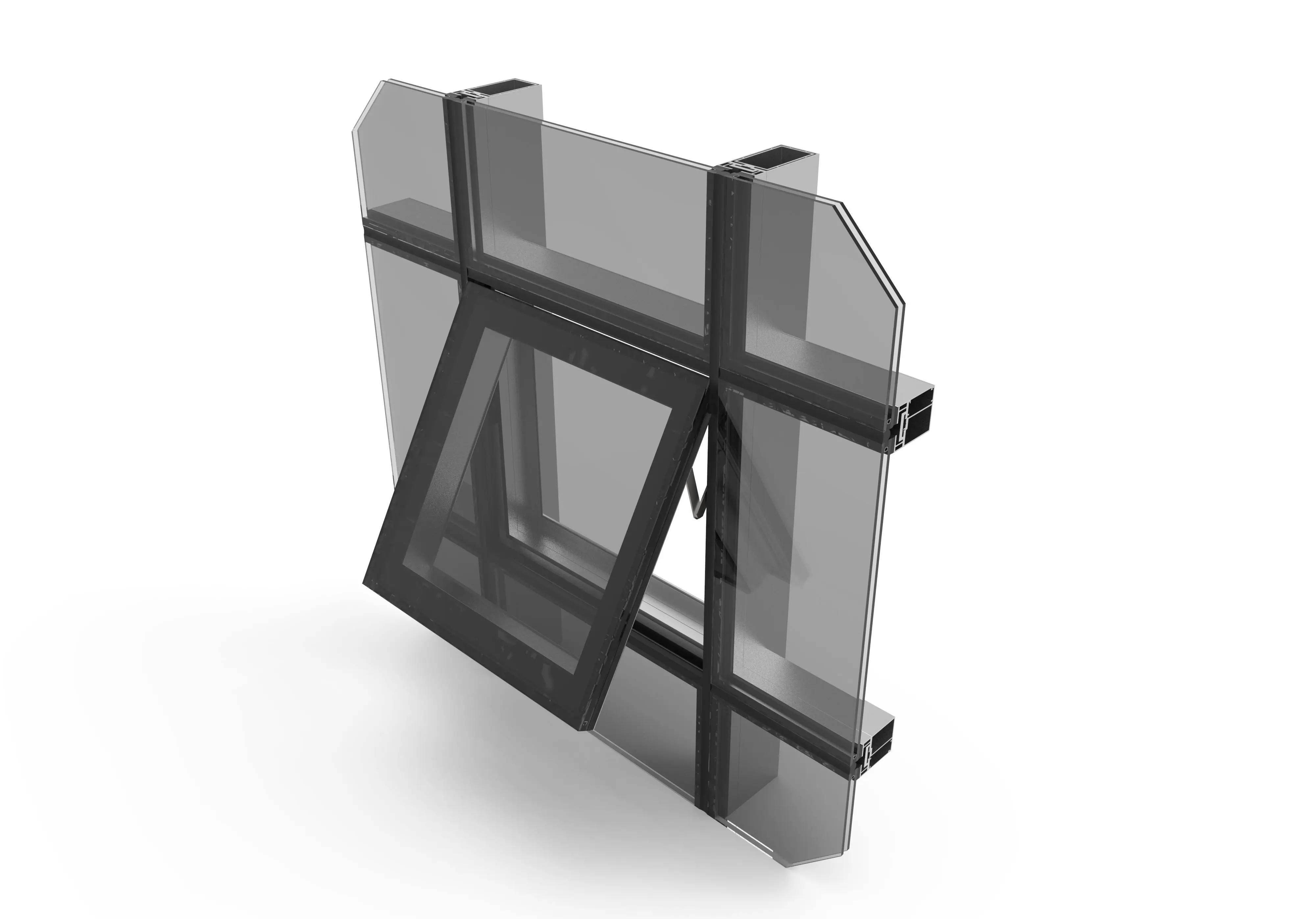 new design type double tempered glass maximum glass size curtain wall of window aluminium curtain wall