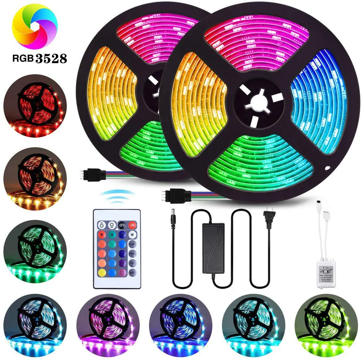 DCOO Светодиодная лента светильник s 10M SMD 3528 RGB Канатный светильник s меняющий Цвет Гибкий Ленточный светильник с 24/44 клавишами ИК-пульт дистанционного управления