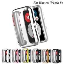 

Correa TPU Soft Protective Cover For Huawei Watch Fit Case Full Screen Protector Shell Bumper Plated Cases For Huawei Fit Watch