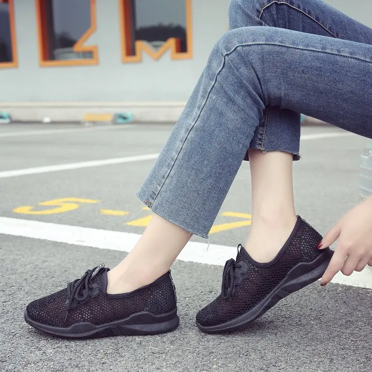 

Girls Shoe2019 New Style Spring Summer Korean-style Versatile Mesh Sports Shoes White Flat Breathable INS