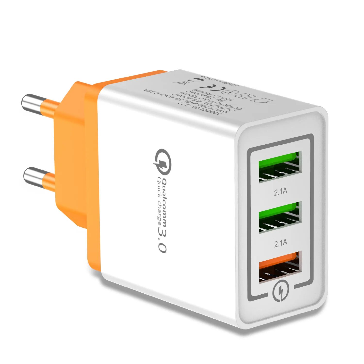 Универсальное USB зарядное устройство Quick Charge 3,0 EU US Plug для iPhone 6 7 8 X XS max быстрое настенное зарядное устройство адаптер для Samsug S8 S9 huawei - Тип штекера: Orange