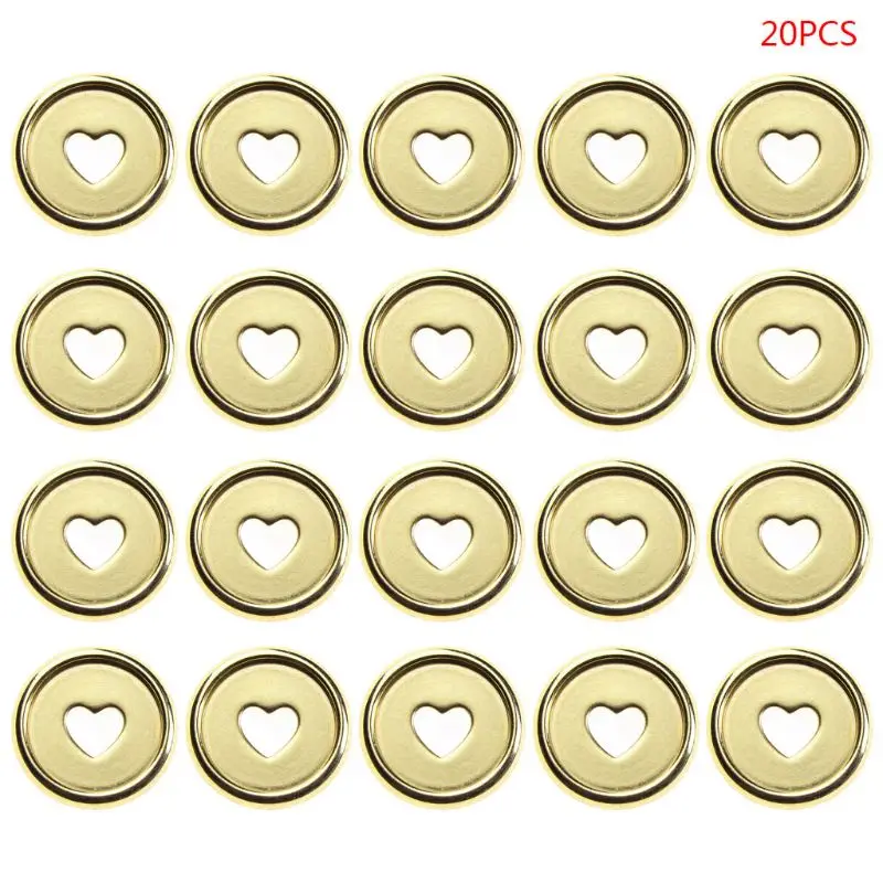 

20pcs 23mm Heart Binder Rings Mushroom Hole Loose Leaf Notebook Notepad Binding