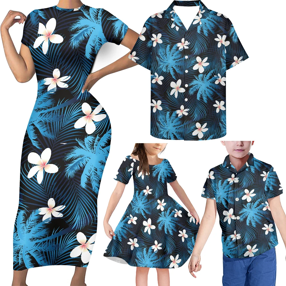 thumbnail image 4 of HYCOOL - Ropa a juego para madre e hija, diseño tribal polinesio dorado, venta al por mayor, 4 piezas, conjuntos familiares a juego, camiseta para papá, regalo, 4 of 5