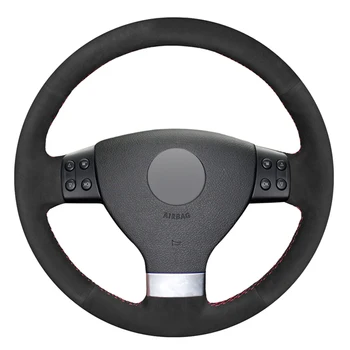 

Black Suede DIY Hand Sewing Car Steering Wheel Cover for Volkswagen Golf 5 Mk5 VW Passat B6 Jetta 5 Mk5 Tiguan 2007-2011