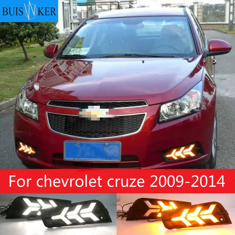 

Светодиодный дневный светильник для chevrolet cruze 2009, 2010, 2011, 2012, 2013, 2014, ДХО, с указателем поворота, 2 шт.