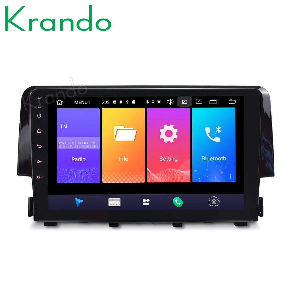 

Krando Android 9.0 10.1" IPS Big Screen Full touch car Navigation system for Honda Civic 2017 radio player gps