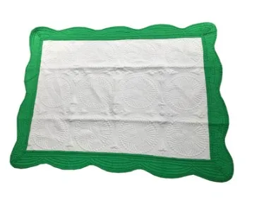 white and green Перекрестное одеяло, быстрая, взрывное стеганое хлопковое детское одеяло с вышивкой, детское одеяло 91x115 см - Цвет: white and green