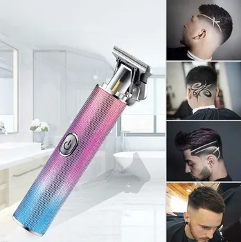 

USB Rechargeable Hair Clipper Hair Trimmer Clipper Skeleton Heavy Hitter Cordless Shaver Trimmer 0mm Men Haircut Cutter Machine