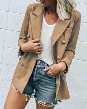 

Women Slim Solid One Button Business Blazer Suit Jacket Coat Outwear Tops