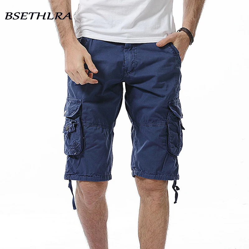 BSETHLRA горячая распродажа мужские шорты Карго камуфляжные повседневные дизайнерские модные шорты в стиле милитари качественная хлопковая одежда Homme без ремней