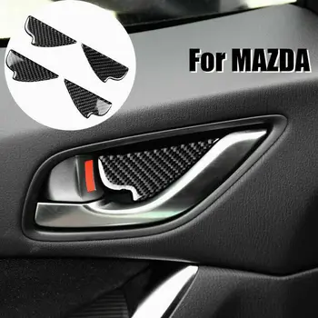 

Car Inner Door Handle Bowl Carbon Fiber Decal Sticker For 14-18 Mazda CX-3/5/8/9