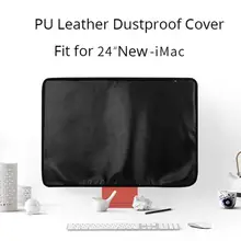 Protetor de poeira para computador, capa de proteção em couro pu e nylon preto com forro interno e macio para apple imac tela lcd e uso doméstico