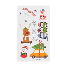 1 шт Новые рождественские подарки наклейки временные тату наклейки, Рождественское украшение для карнавальной вечеринки Новогодние вечерние украшения