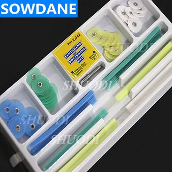 

Dental Finishing and Polishing Discs gross reduction contouring Mandrel Stripes Set Resin Filling Material Needle holder