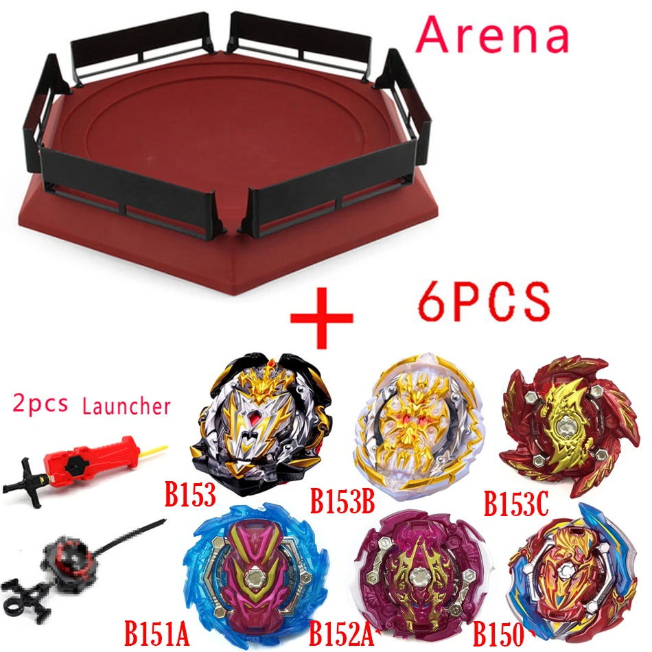 Takara Tomy Tops пусковые устройства Beyblade Burst игрушки Арена Bey Blade Achilles Bayblade Bable Fafnir Phoenix Blayblade - Цвет: 6PCS A1