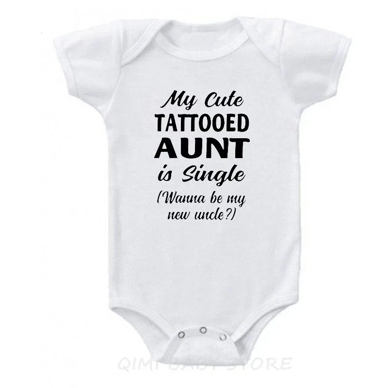 Моя милая тетя одиночка(wanna Be My New Uncle) Забавный принт младенец мальчик девочки комбинезон с коротким рукавом Onesie Хлопок Детская одежда