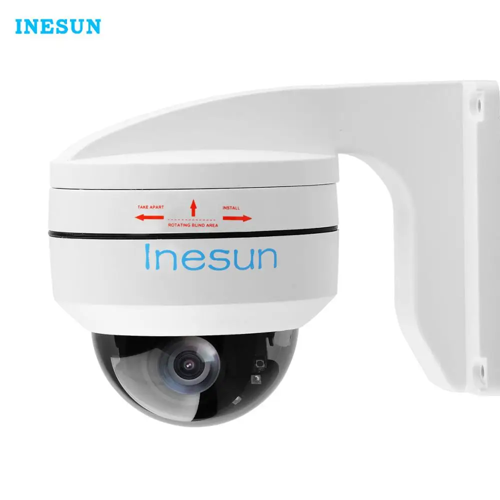 

Inesun H.265 1080P POE PTZ IP Camera 4X Zoom Mini Speed Dome Metal Outdoor Waterproof 2MP CCTV Security Camera Onvif IR 100 ft