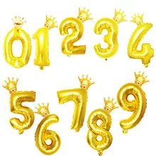 32 дюймов золото Фольга шара с цифрой воздушных шаров из латекса, День рождения Свадебный Декоративный Надувной Мяч воздушный детский игрушечный детский душ для воздушных шаров