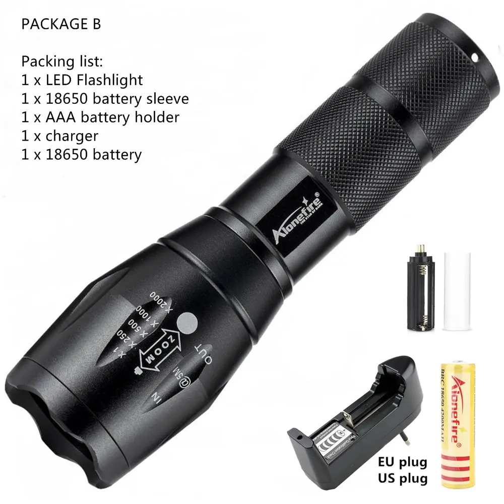 Option G AloneFire G700 светодиодный фонарик Zoom СВЕТОДИОДНЫЙ фонарь CREE XM-L T6 5000лм водонепроницаемый фонарь Zaklamp 18650 перезаряжаемый аккумулятор USB зарядное устройство - Испускаемый цвет: Option G