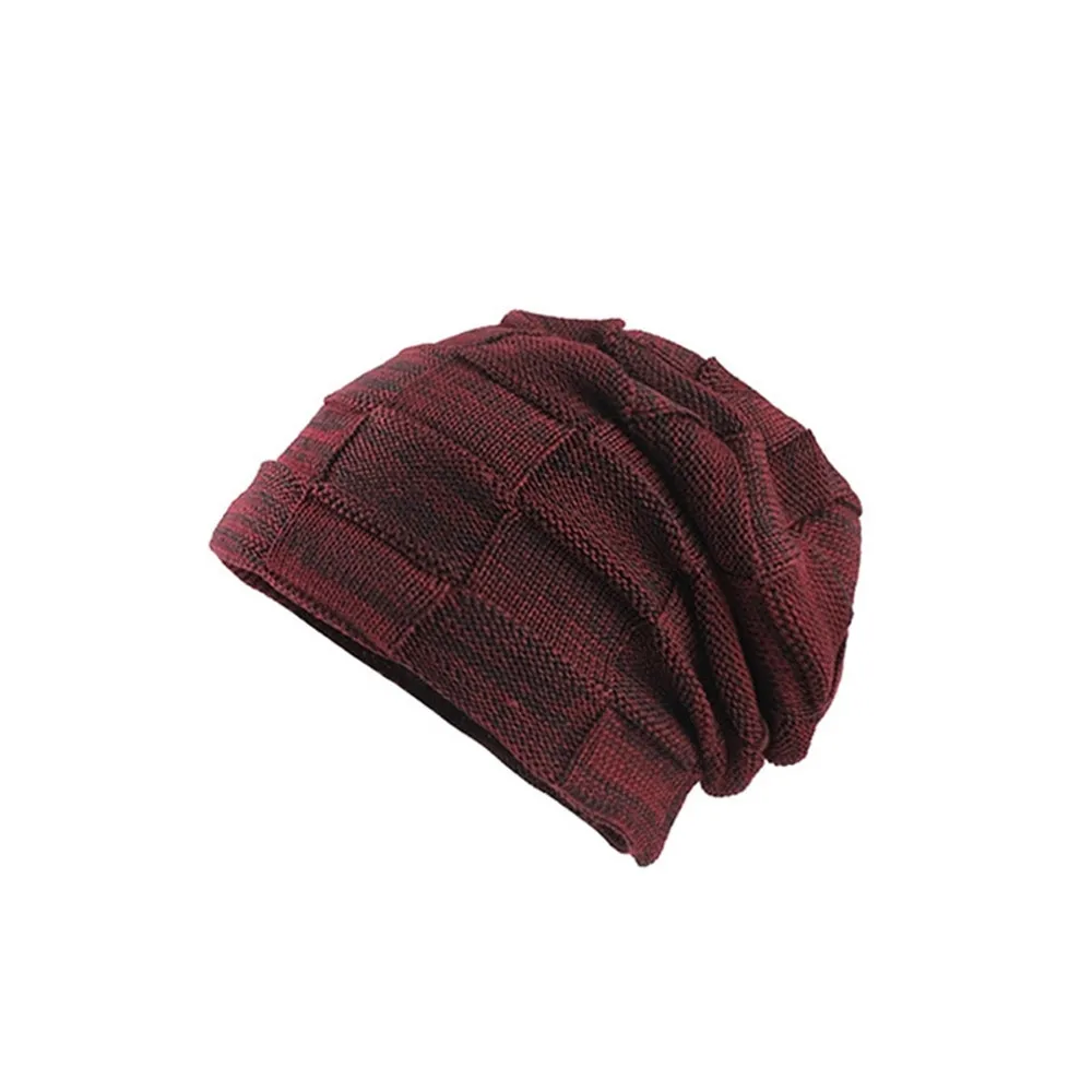 RD Womail beanies шапка мужская утолщенная теплая вязаная шапка вязанная крючком зимняя вязаная шапка с черепом, шапки Лыжная шапочка wo мужская шапка sep17 - Цвет: RD